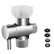 Bidet T Adapter, Metal T Valve for Bidet, Leakproof 3 Way 2.6 inches, Sliver