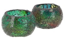 2  handgearbeitete Glas Mosaik Windlichter, romantisches Windlicht, Mosaik Teel