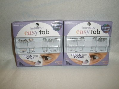 New Lot of 2 Kiss Impress Easy Tab Under Lash Black Wispy Lashes