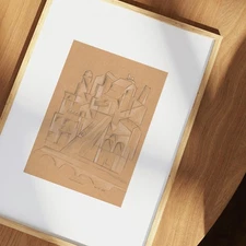 Original Fine Art Print A4 – Contemporary Figurative Drawing by Ramon van Geest