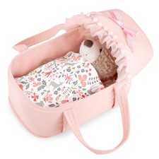 GAGAKU Baby Doll Bassinet, Doll Carrier Doll Carry Cot Set with Canopy and Pi...