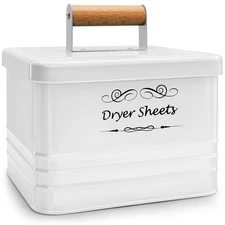 Dryer Sheets Holder for Laundry Room - Farmhouse Dryer Sheet Box with Lid - L...