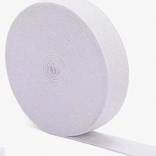 StretchEase Sewing Elastic - 1" Wide, 12 Yards, High Elasticity White Knit Band