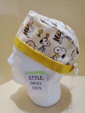 Boy and his Dog Men's Skull/Chemo Surgical Scrub Hat/Cap Handmade