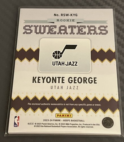 2023-24 NBA Hoops Holiday Rookie Sweaters Patch #RSW-KYG Keyonte George - Picture 2 of 2