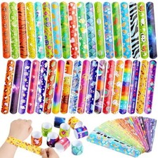 288 Pcs Slap Bracelets Wristbands Snap Bracelets for Kids Party Favors