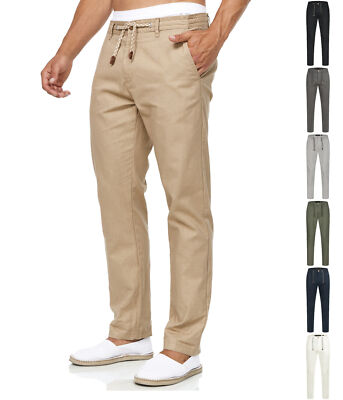 Indicode Herren Leinenhose Veneto-Stoffhose Chino Hose Pants Leichte Sommerhose