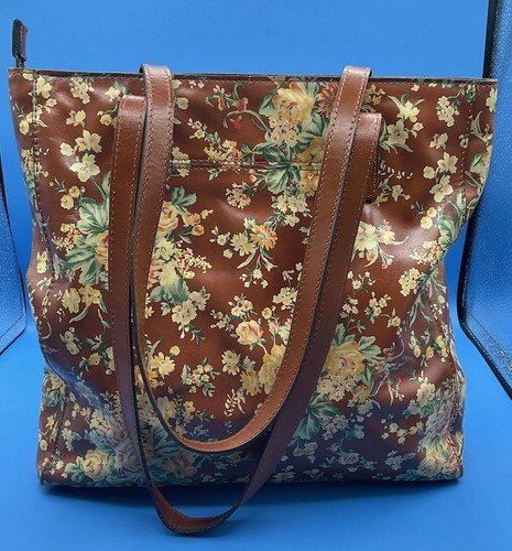 New Patricia Nash 10th Anniversary Zancona Leather Floral Large Tote Bag - Picture 5 of 7