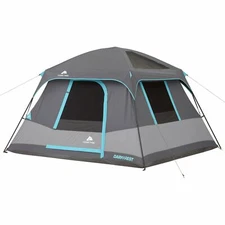 6 Person Dark Rest Cabin Tent 10 x 9 Portable Shelter Outdoor Camping Gray New