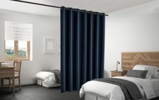 Blackout Room Divider Curtain Panel Privacy Screen Thermal Insulated Navy Color