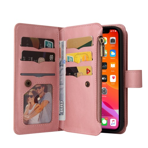 Various Models 15 Cards Zipped Multifunction Wrist Wallet PU Leather Case Cover - Picture 7 of 36
