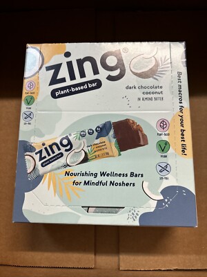 Zing High Protein  Bar 12 PK Dark Chocolate Coconut EXP 05/25