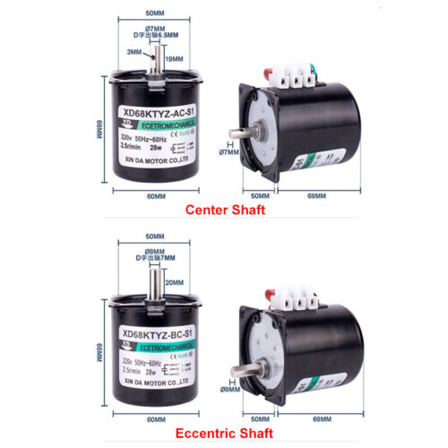 Permanent Magnet Synchronous Motor 28W AC 220V Electrical Reduction Gear Motors - Picture 3 of 7