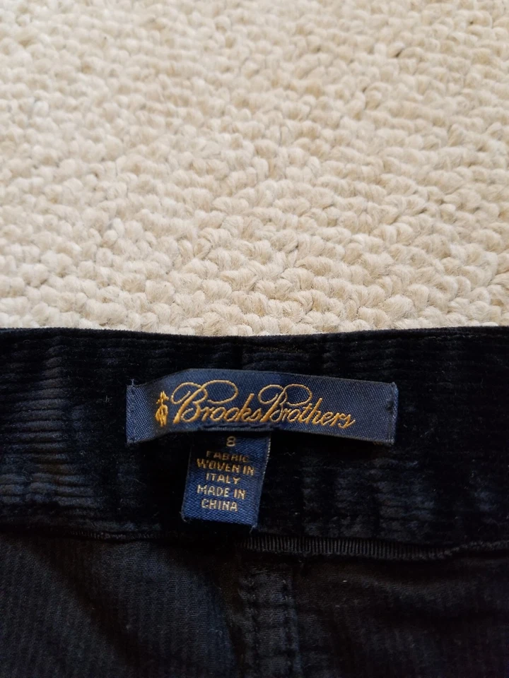 Pantalones Mujer-BROOKS BROTHERS-Jean Negro Pana Elástico-Estilo Pierna Recta-8 Foto 4 de 4