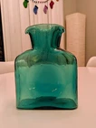Blenko glass water bottle double spout Seabreeze 8" high, 6-1/2" wide 2014