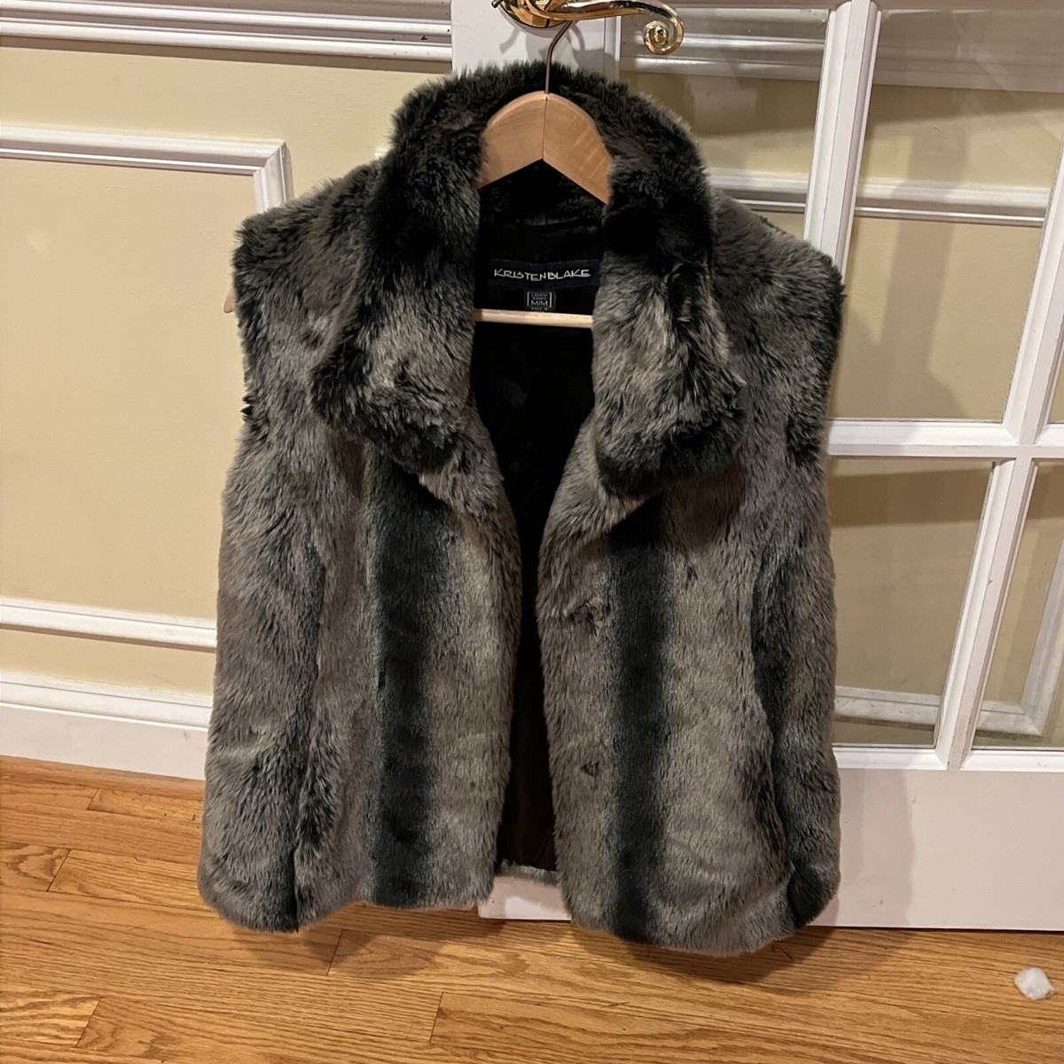 Kristen Blake Faux Fur Coat Women's Ladies M Medium Chinchilla