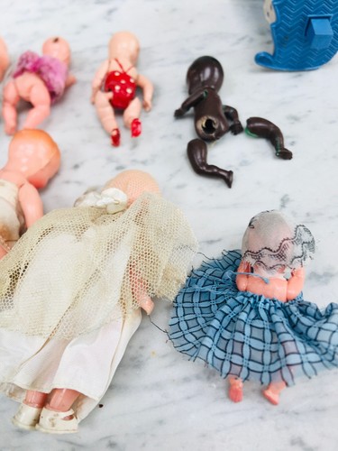 LOTTO OTTO BAMBOLINE IN CELLULOIDE ANNI 50 OLD CELLULOID DOLLS - Foto 7 di 7