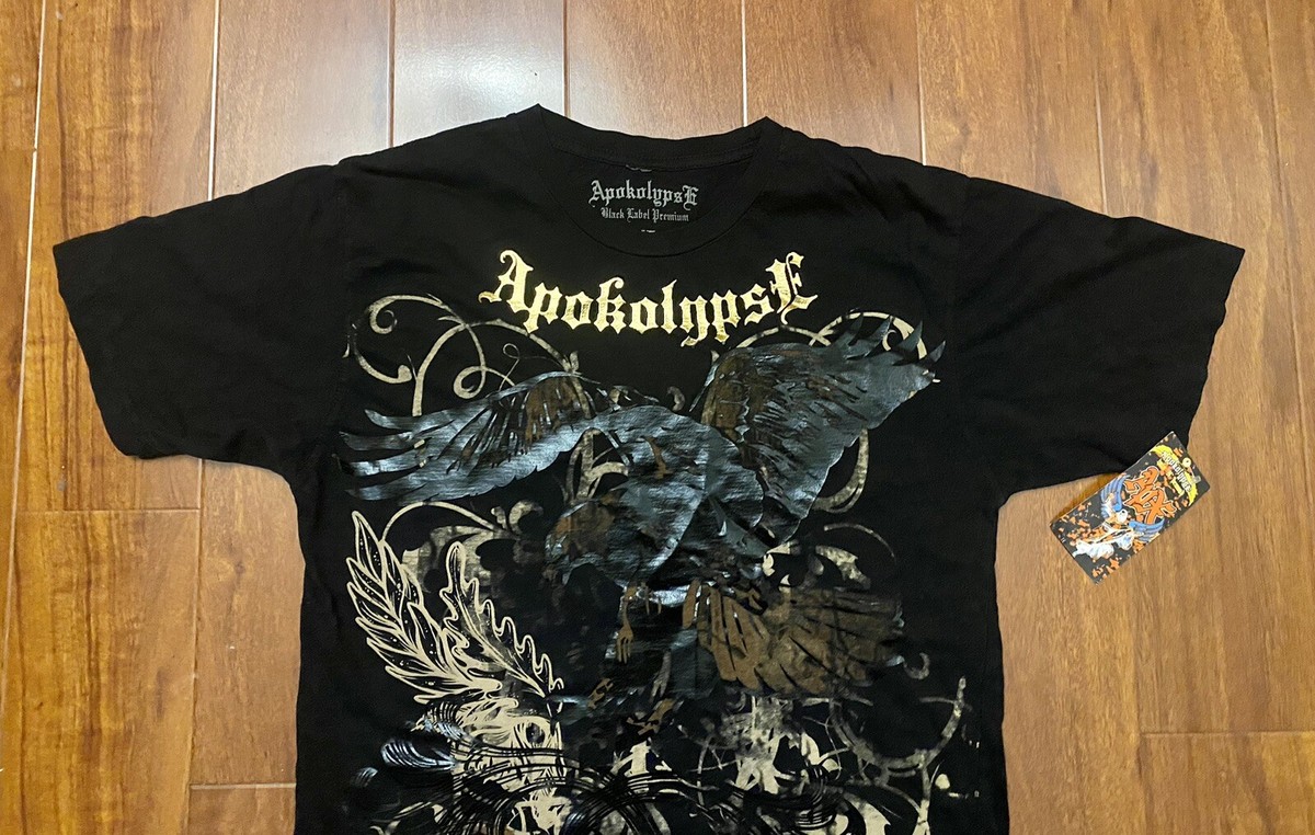 NWT! APOKOLYPSE Black short sleeve T-shirt Vintage style