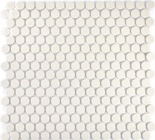 Mosaik Fliese Keramik weiß Knopf uni hellbeige unglasiert WB10-1202-R10 |1 Matte