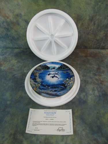 Danbury Mint Under Water Paradise "Moonlit Glow" Collector Plate 1991 - Picture 2 of 4