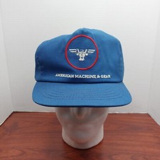 Vtg American Machine & Gear Made In USA Snapback Trucker Hat Cap
