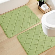 Memory Foam Bathroom Rugs Set Ultra Soft Bath Mats for Bathroom Floor Set of ...