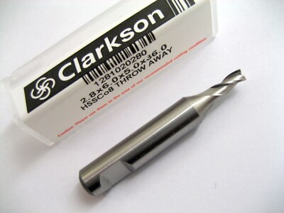 2,8 mm KOBALT FC3 SCHAFTFRÄSER SCHLITZBOHRER HSSCo8 3 GERIFFELT EUROPA CLARKSON 1281020280