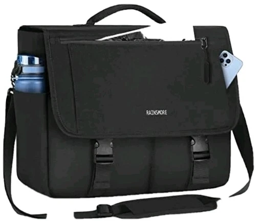 RAINSMORE Messenger Bag for Men 15.6 In Water Resistant Laptop Bag