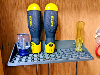 Screwdriver Small Tool Organizer Holder - Wall Mount - Honeycomb Style Tool Rack