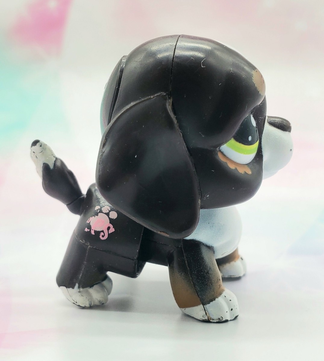 【中古】 You Can Be Low MavisPiggott Littlest Pet Shop # 2121 Black Brown White Walkable Saint Bernard