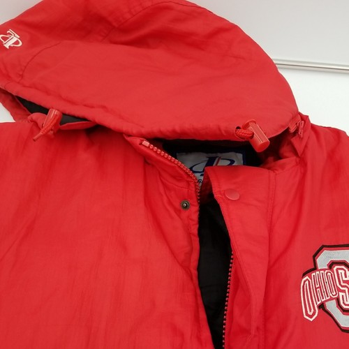 The Ohio State Buckeyes University Vintage Cappotto sportivo logo puffer anni 90 taglia XL - Foto 4 di 22