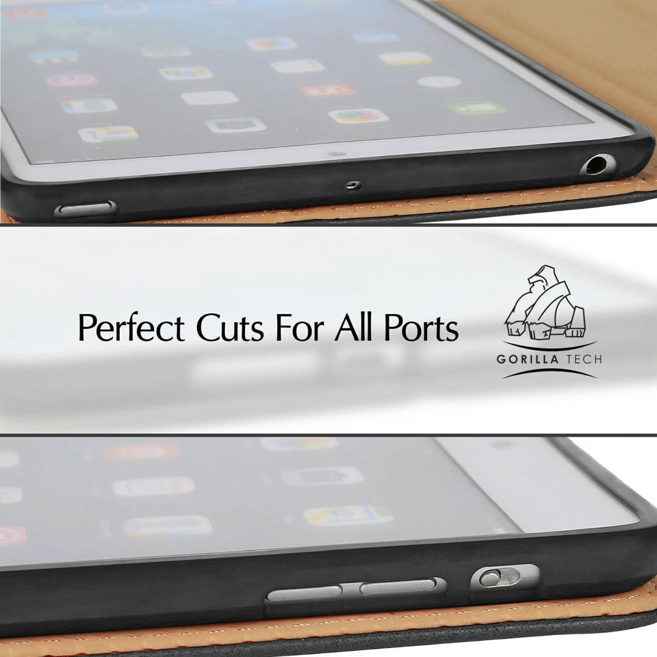 Apple iPad Leather Case Genuine Gorilla Slim Smart Flip Cover 12.9, 9.7, Mini 6 - Image 3 of 4
