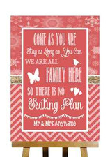 Red Winter Christmas Sit Anywhere No Seating Plan Personalised Wedding Sign