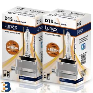 2 x D1S Genuine LUNEX XENON BULB PK32d-2 85V 35W Colour Match 4300K  + 50% 