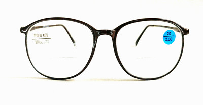 NWT Vintage 90's Carbon Fiber School Boy Bi-Focal Reading Glass +2.50 (S.Brown)