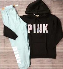 New! VICTORIA SECRET PINK 2 Piece Sweatshirt and Pants Outfit Set Multiple Sizes