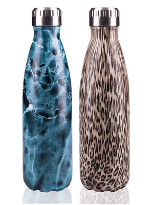 Edelstahl Wasserflasche 500ml auslaufsicher vakuumisoliert Sport Fitnessstudio Flasche