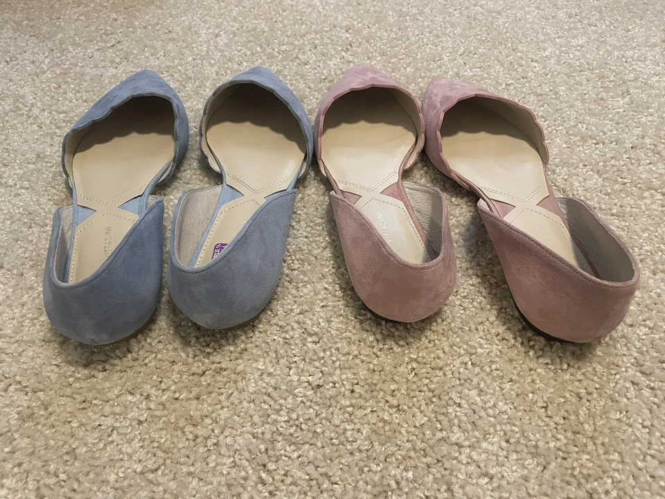 Lot of 2 Adrienne Vittadini Ballet Flats Pink Pair and Blue Pair 8.5M US - Image 3 of 4