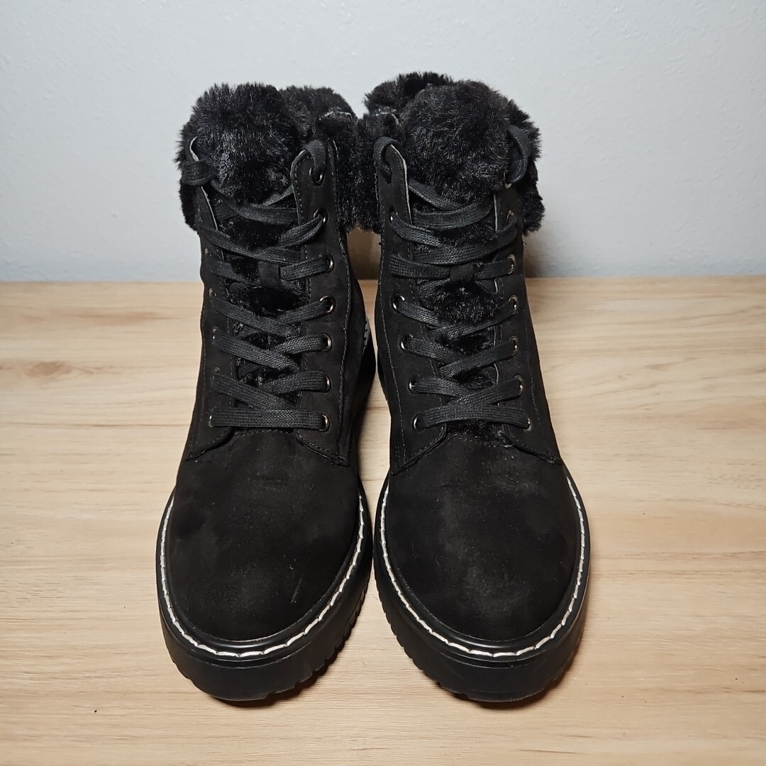 Madden Girl Hiking Fur Boots Size Kimber Black