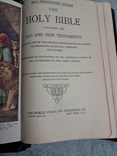 Readers Bible Authorized Version Black Grained Leather Red Edge 1937 With Box - Picture 8 of 13
