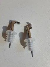 Stainless Steel Pourer Pour Spout for Olive Oil Wine Bottle with Flip Top 2 Pack