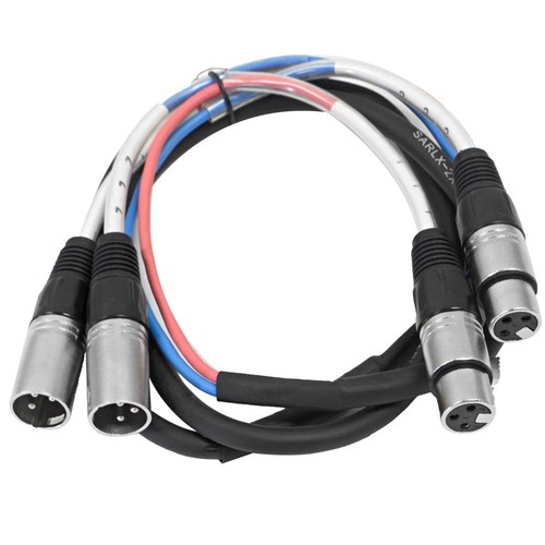 Seismic Audio - SARLX-2x5-2 Channel XLR Color Coded Multi-Patch Snake Cable 5 