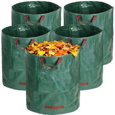 5 Pack 72 Gallon Reusable Yard Waste Bags Heavy Duty Collapsible Garden Bag