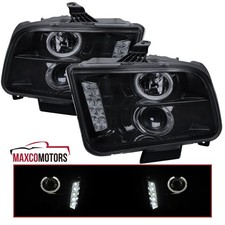 Smoke Halo Projector Headlights Fits 2005-2009 Ford Mustang Led Headlamps 05-09