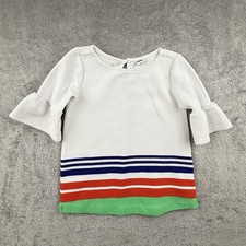 Janie and Jack Dress Girls 3 Ruffle Sleeve Multicolor Stripes Stretch Cotton