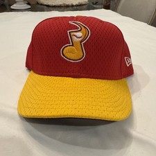 Nashville Sounds New Era 59FIFTY Fitted Hat 7 3/8 Red With Yellow Bill And Note