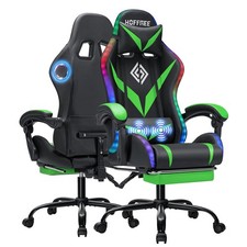 Gaming Chair RGB with bluetooth Speakers Massage Ergonomic High Back Footrest