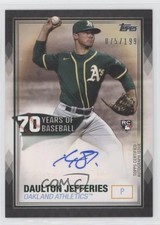 2021 Topps 70 Years of Baseball Series 2 Black 75/199 Daulton Jefferies Auto 3q5
