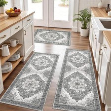100 Non Slip Kitchen Rugs Sets of 3 Washable Boho Kitchen Mats for Floor