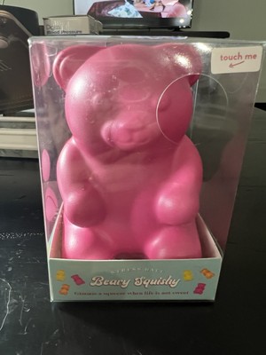 Beary Squishy Stress Ball / Fidget Toy , 4 Inches Tall, Pink Bear Shape